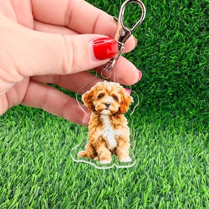 Cavapoo Dog Keychain