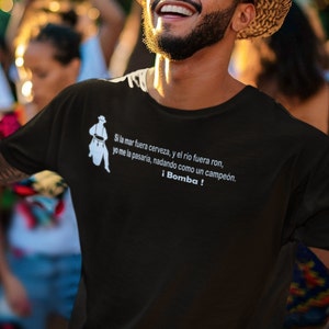 Si la mar fuera cerveza shirt, Bomba y Plena collection, tambor shirt, plenera Puerto Rican shirt, bomba Puerto Rico shirt, frases