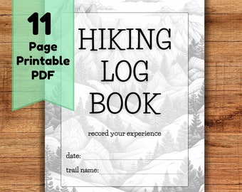 Hiking Log Book PDF Digital Download, Printable 11 Page Adventure Journal, Document Your Experience