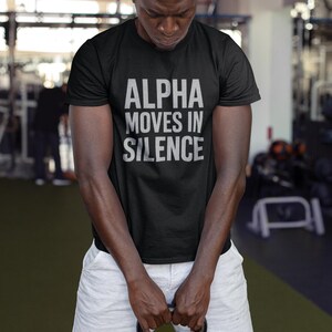 Alpha Moves in Silence Unisex Softstyle T-Shirt, Fitness Apparel, Gift for Her, Unisex Fashion, Training shirt, GYM t shirt
