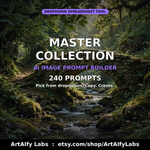Complete AI Prompt Builder Collection, 240 Prompts, 10 Categories (Digital Download)