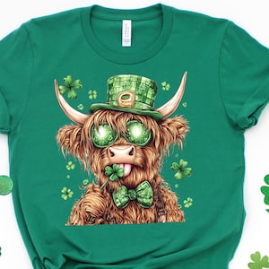 Happy St. Patrick&#39;s Day Highland Cow Shirt,St Patrick&#39;s Day Sweatshirt, St Patrick&#39;s Day Highland Cow Sweatshirt, Patrick&#39;s Day Shirt