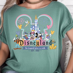 The Happiest Place on Earth Comfort Colors® ,Comfort Colors Disney Castle shirt,Retro Disneyland Est 1955 Shirts