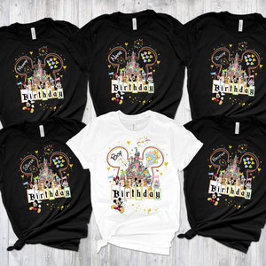 Camiseta de cumpleaños de Disney para niña y niño, camiseta de cumpleaños familiar personalizada de Disney, camiseta de viaje de cumpleaños de Disney, camiseta de cumpleañera, fiesta de cumpleaños de Disney