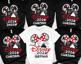 Custom Disney 2026 Shirt,Disneyland Castle 2026 Shirts,Personalized 2025 Disney Christmas Shirt,Custom Disney Family Vacation Shirts 2026