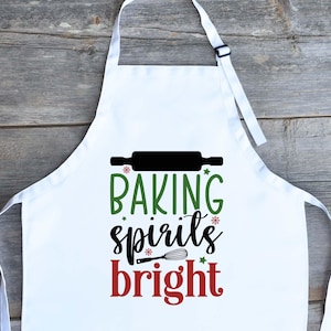 Baking Spirits Bright Apron, Baking Spirit Apron, Baking Spirits Bright,Apron For Chefs, Baking Apron, Gift For Mom, Kitchen Apron,