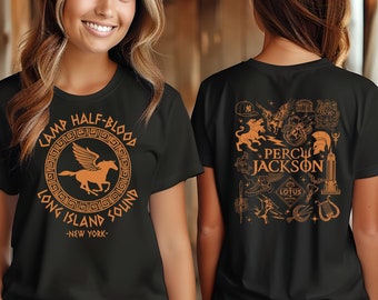 Comfort Colors Double Sided Tee, Double sided tee Camping Shirt, Double Sided Tee Percy Jackson Shirt, Comfort Colors Camp Halfblood Shirt