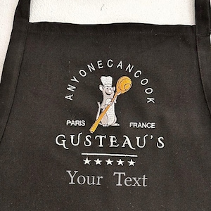 Ratatouille Embroidery Apron, Ratatouille Anyone Can Cook Kitchen Mom Gifts, Chef Mouse Apron, Apron For Dad, Mouse Chef Kitchen Little Chef