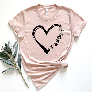 Camp Lover Shirt, Camping Shirt, Camping Heart Shirt,  Camper Shirt,  Gift for Her, Cute Hiking Shirt, Adventure Shirt