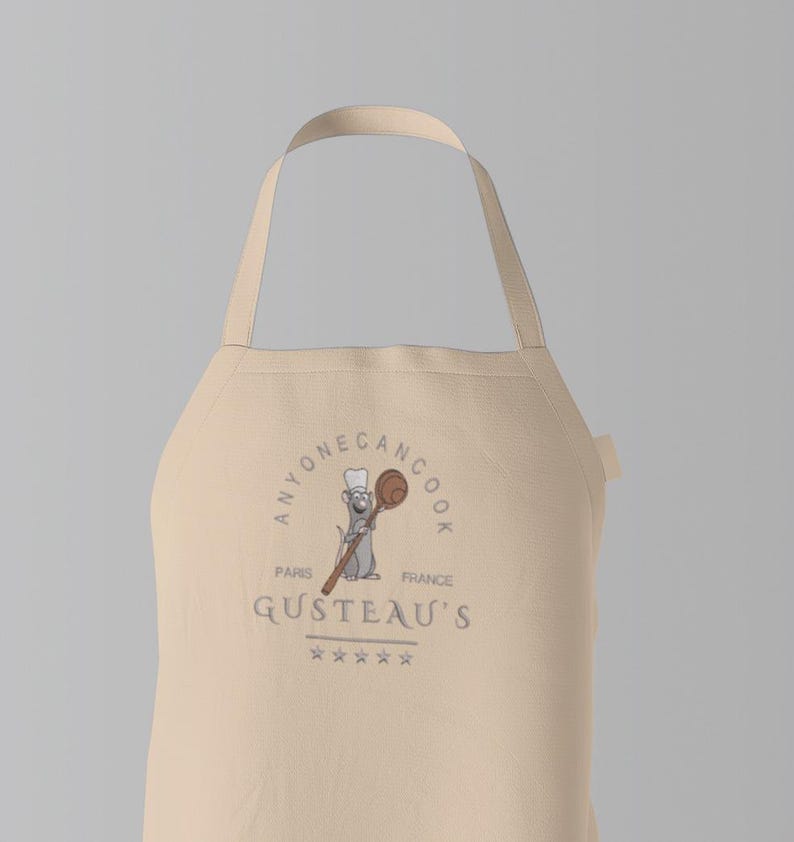 Ratatouille Embroidery Apron, Ratatouille Anyone Can Cook Kitchen Mom
