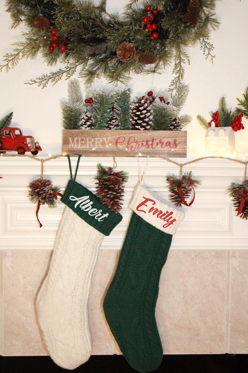 Personalized Family Christmas Stockings, 2024 Embroidered Christmas
