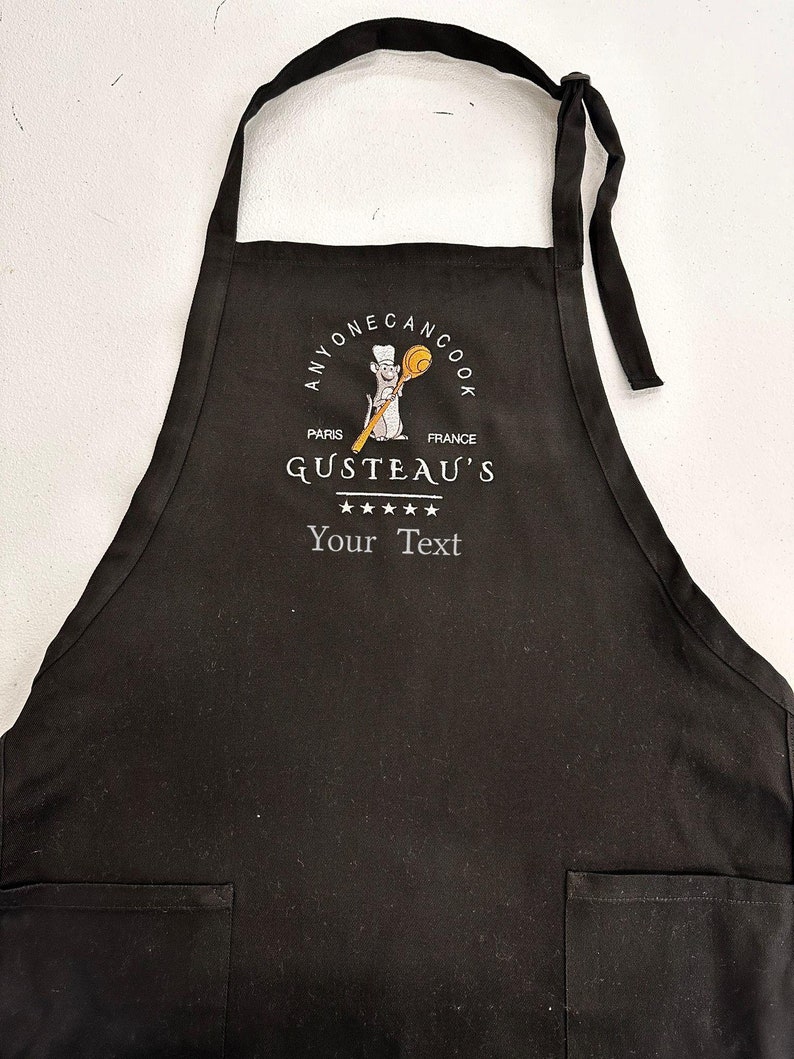 Ratatouille Embroidery Apron, Ratatouille Anyone Can Cook Kitchen Mom