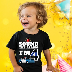 Sound the Alarm SVG-Police theme birthday Shirt-Sublimination svg File-T Shirt File-Cop Birthday Shirt SVG