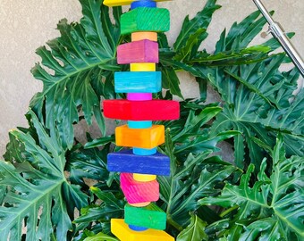 Extra Large Macaw Wood Toy: Heavy Chewer Parrot Toy