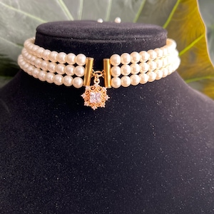 White pearl princess necklace, handmade jewelry, fairycore jewelry, angelcore