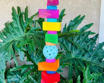 Large Macaw Wood Toy: Heavy Chewer Parrot Enrichment