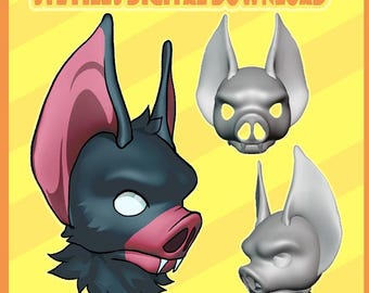 Bat Sonar fursuit headbase digital 3D print STL dispatch cosplay