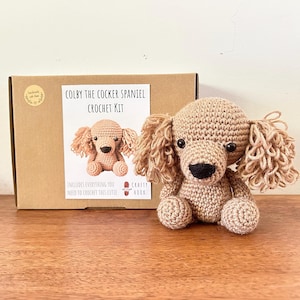 Crochet kit for a cute amigurumi animal toy ~ Colby the Cocker Spaniel ~ DIY kit/crafting kit/starter pack