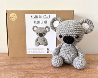 Crochet kit for a cute amigurumi animal toy ~ Kevin the Koala ~ DIY kit/crafting kit/starter pack