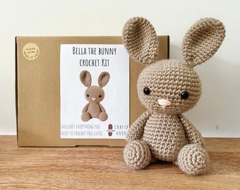 Crochet kit for a cute amigurumi animal toy ~ Bella the Bunny ~ DIY kit/crafting kit/starter pack