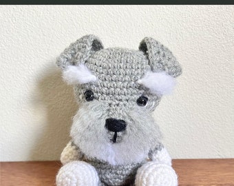 SCHEMA: Sebastian lo Schnauzer modello all'uncinetto - modello pdf all'uncinetto/modello amigurumi/cane facile all'uncinetto