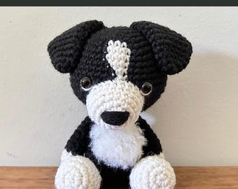 PATTERN: Benji the Border Collie Crochet Pattern - pdf crochet pattern/amigurumi pattern/easy crochet dog