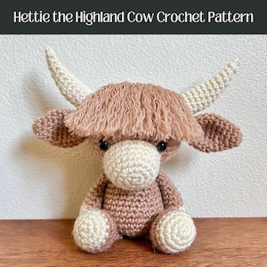PATTERN: Hettie the Highland Cow Crochet Pattern - pdf crochet pattern/amigurumi pattern/easy crochet highland cow