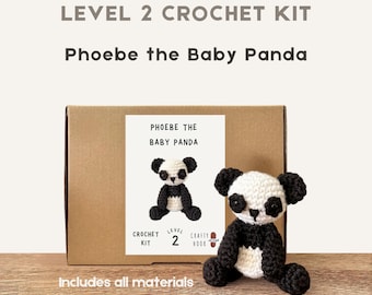 Phoebe the Baby Panda 100% Wool Crochet Kit - Amigurumi Animal/DIY Kit/Starter Pack