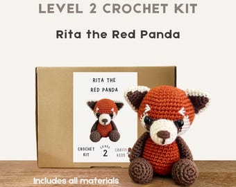 Rita the Red Panda 100% Wool Crochet Kit - Amigurumi Animal/DIY Kit/Starter Pack