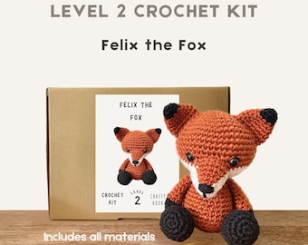 Felix the Fox 100% Wool Crochet Kit - Amigurumi Animal/DIY Kit/Starter Pack
