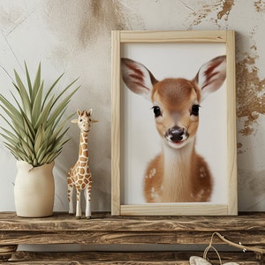Hirsch Wand Kunst | Waldtier Kinderzimmer Dekor - Printable digitaler Download - weichen, weißen Hintergrund