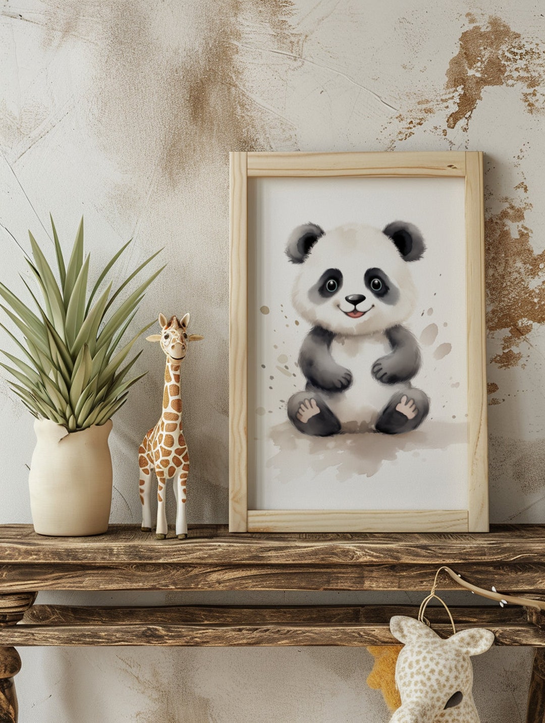 Panda Wall Art Print | Woodland Animal Nursery Decor - Printable ...