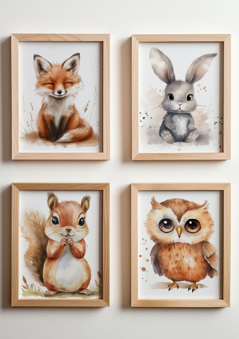 Woodland Animal Prints | Printable Wall Art | Nursery Decor | Cute ...