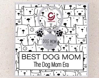 Dog Mom Keychain, Dog Mom Gift, Dog Lover Gift, Dog Paw Print Keychain,Personalized Keychain,Car Accessories for Women, Personalized Jewelry