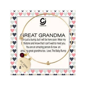 New Great Grandma Bracelet, Pregnancy Announcement Great Grandma, Future Great Grandma Gift from Baby Bump, Great Grandma Est. 2024 Bracelet
