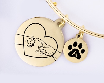 Cat Mom Bracelet, Paw Print Bracelet, Cat Charm Bracelet, Personalized Cat Bracelet, Custom Cat Bracelet,Cat Lover Gift,Personalized Jewelry