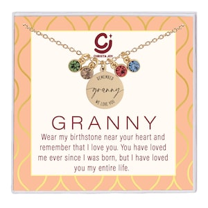 Granny Necklace, Grandma Necklace Birthstone, Granny Gifts, Family Birthstone Necklace, Personalized Grandma Jewelry Gift from Grandkids
