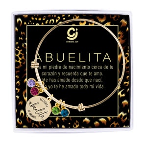 Abuelita Bracelet, Abuela Bracelet, Pulsera Para Abuela, Regalo Para Abuela De Nietos, Birthstone Bracelet for Grandma, Dia De Las Madres