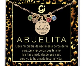 Abuelita Necklace, Abuela Necklace, Regalo Para Abuela, Dia De Las Madres, Grandma Necklace Birthstone, Abuela Gift, Grandma Gift Spanish