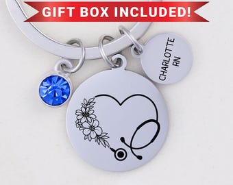 Pinning Ceremony Keychain Gift, Nurse Gift, Custom Nurse Keychain, Stethoscope Keychain, Nurse Accessories, Gift for nurse, LPN Keychain