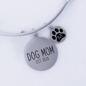 Dog Mom Bracelet, Paw Print Bracelet, Dog Charm Bracelet, Personalized Dog Bracelet, Custom Dog Bracelet,Dog Lover Gift,Personalized Jewelry