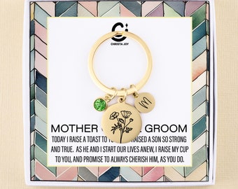 Mother of the Groom Keychain, Mother in Law Wedding Gift, Future Mother in Law Gift from Bride,Mother of the Groom Gift,Personalized Jewelry