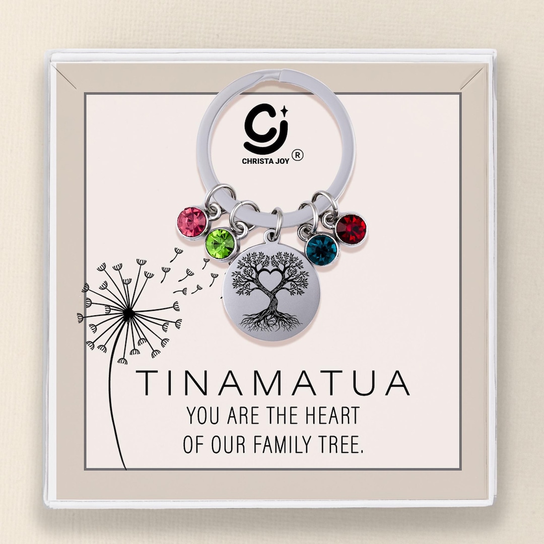 Tinamatua Keychain, Samoan Gifts for Grandma, Birthstone Keychain ...