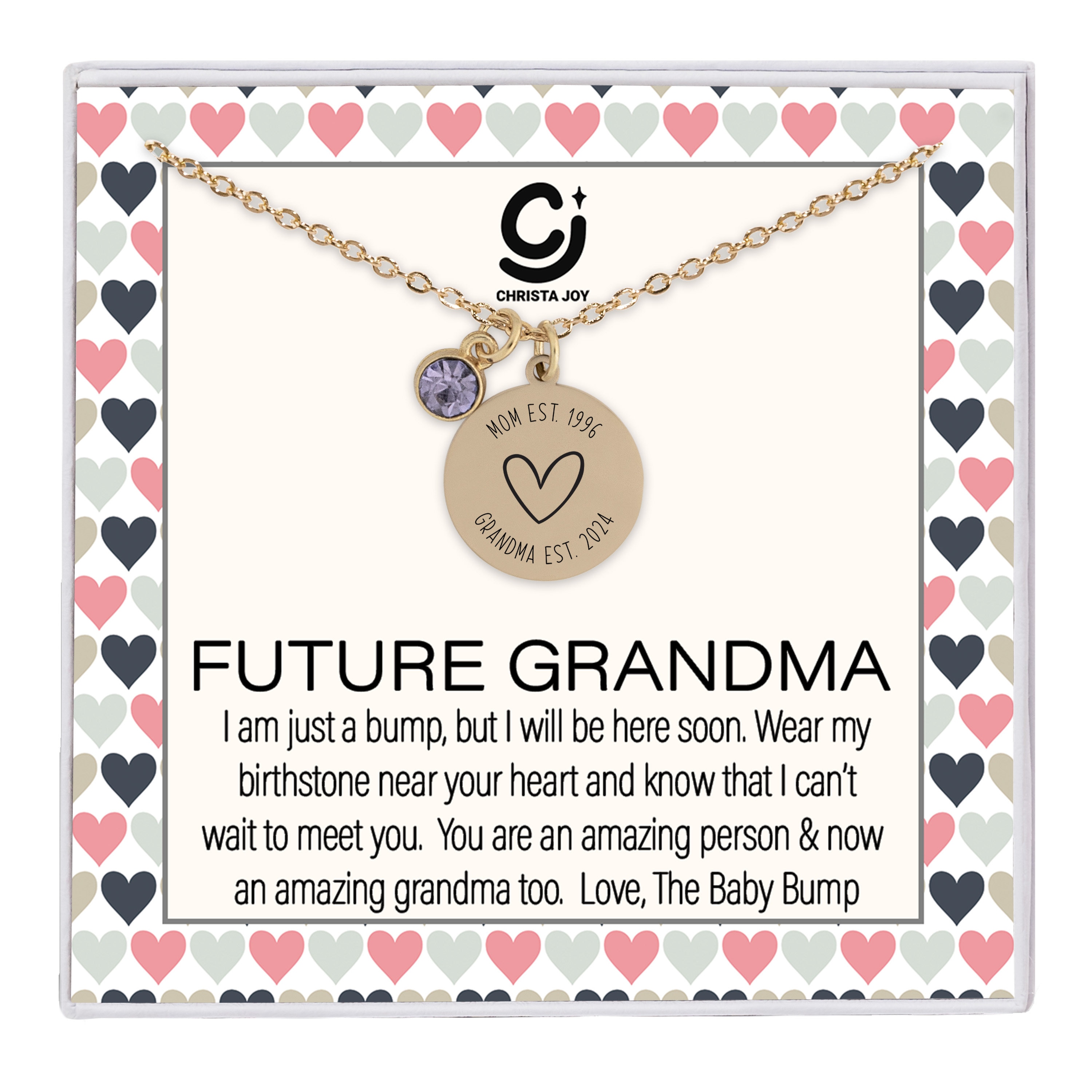 New Grandma Necklace, Pregnancy Announcement Grandma, Future