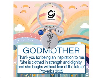 Godmother Keychain, Godmother Gift, Car Accessories for Women, Personalized Jewelry, Custom Mothers Day Gift for Godmother from Goddaughter