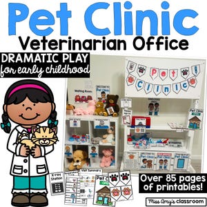 Imprimibles de veterinario para jugar con dramatismo: Clínica veterinaria para niños de preescolar y educación en casa