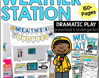 Weather Station Dramatic Play Center - Weather Chart, Calendars & Activities - Preschool Classroom Printables