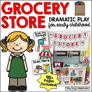 Grocery Store Pretend Play Printables – Preschool Learning (PDF Digital Download)