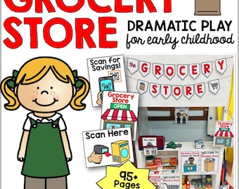 Grocery Store Pretend Play Printables – Preschool Learning (PDF Digital Download)