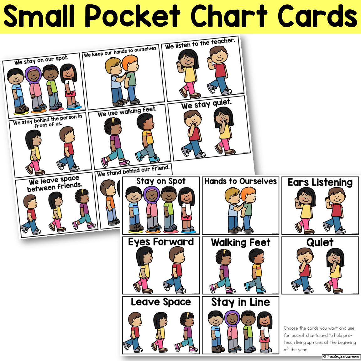 Preschool Line up Rules Poster Set: Classroom Management Printables ...